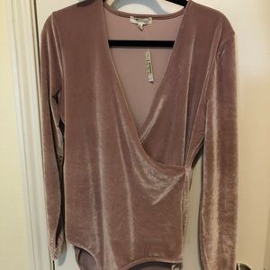Madewell Velvet Wrap Bodysuit